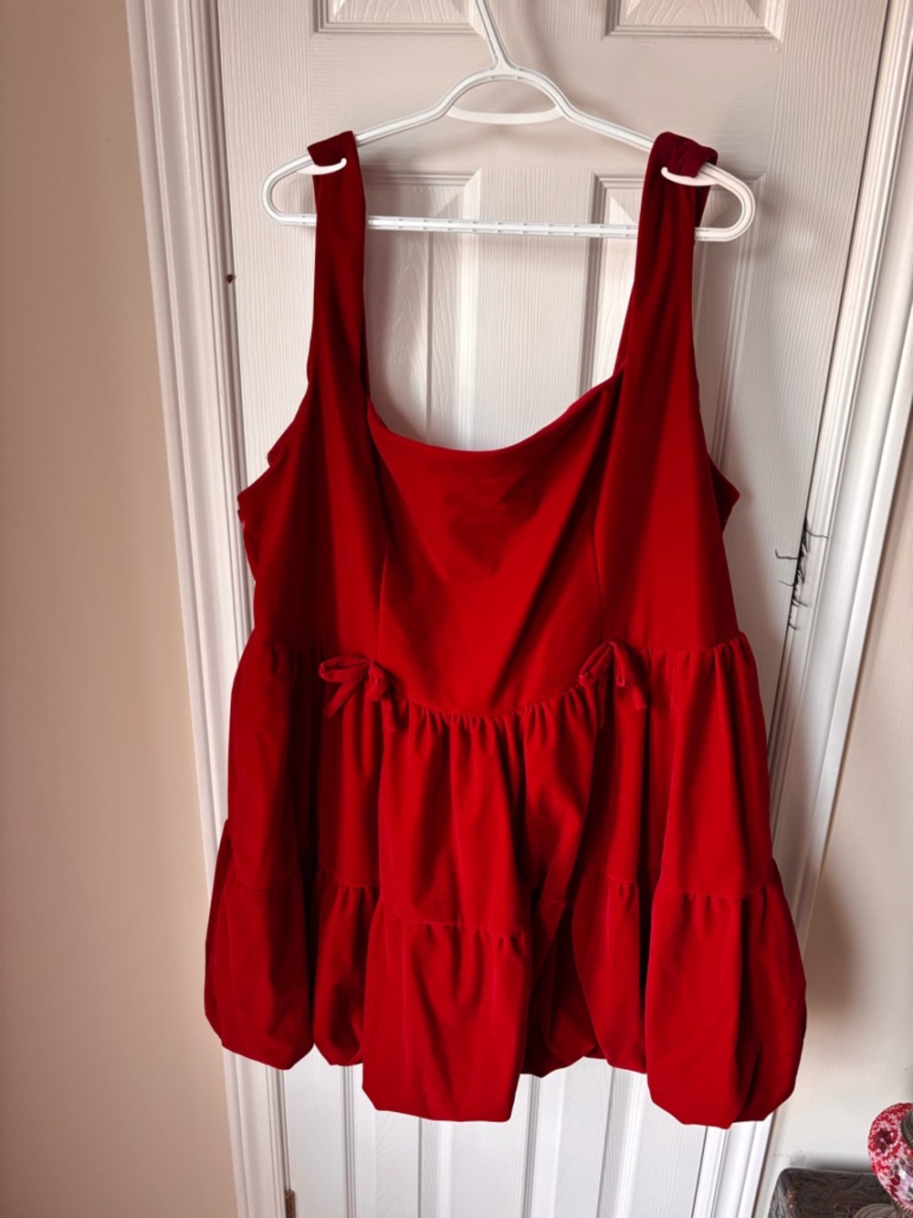 Red Tiered Sleeveless Women's Dress